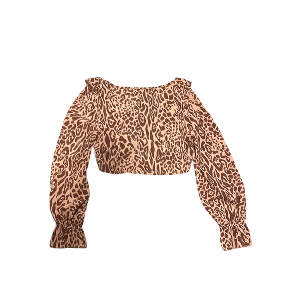 PrettyLittleThing Leopard Print Adjustable Cinch Cropped Top - Picture 10 of 10
